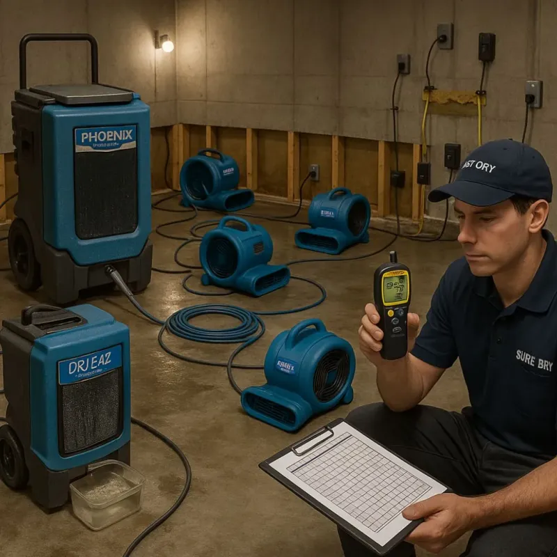 Structural Drying and Dehumidification process in Granite Falls, MN